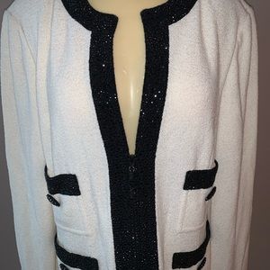 St John Evening Jacket white/black New with tags